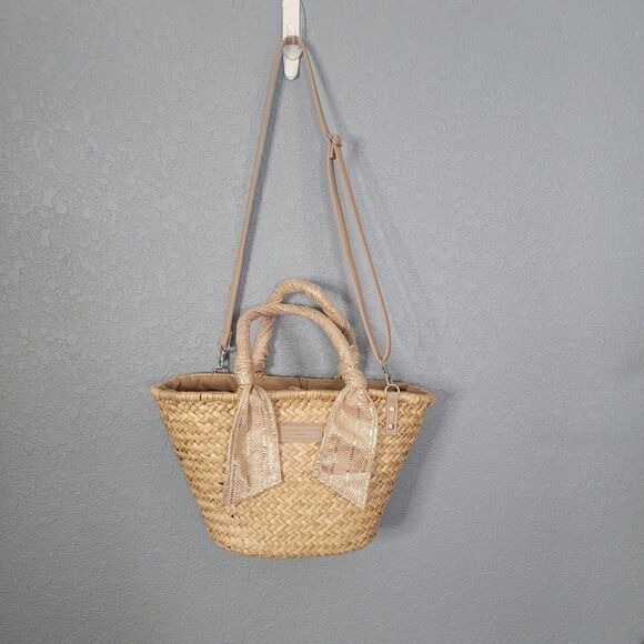 Le Voyage en Panier Felington Camel Print Scarf Handle Tote Crossbody Strap - Picture 4 of 16